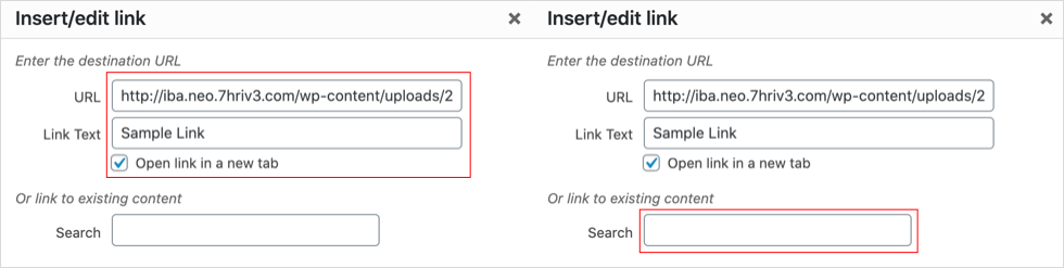insertLink